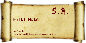 Solti Máté névjegykártya