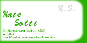 mate solti business card