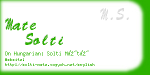 mate solti business card